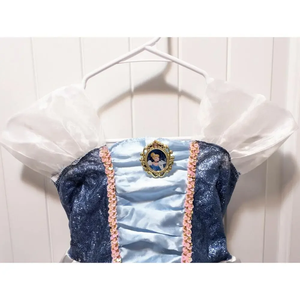 Disney Princess Cinderella Dress Up Halloween Costume Blue Girls Size 4-6x - Picture 3 of 7